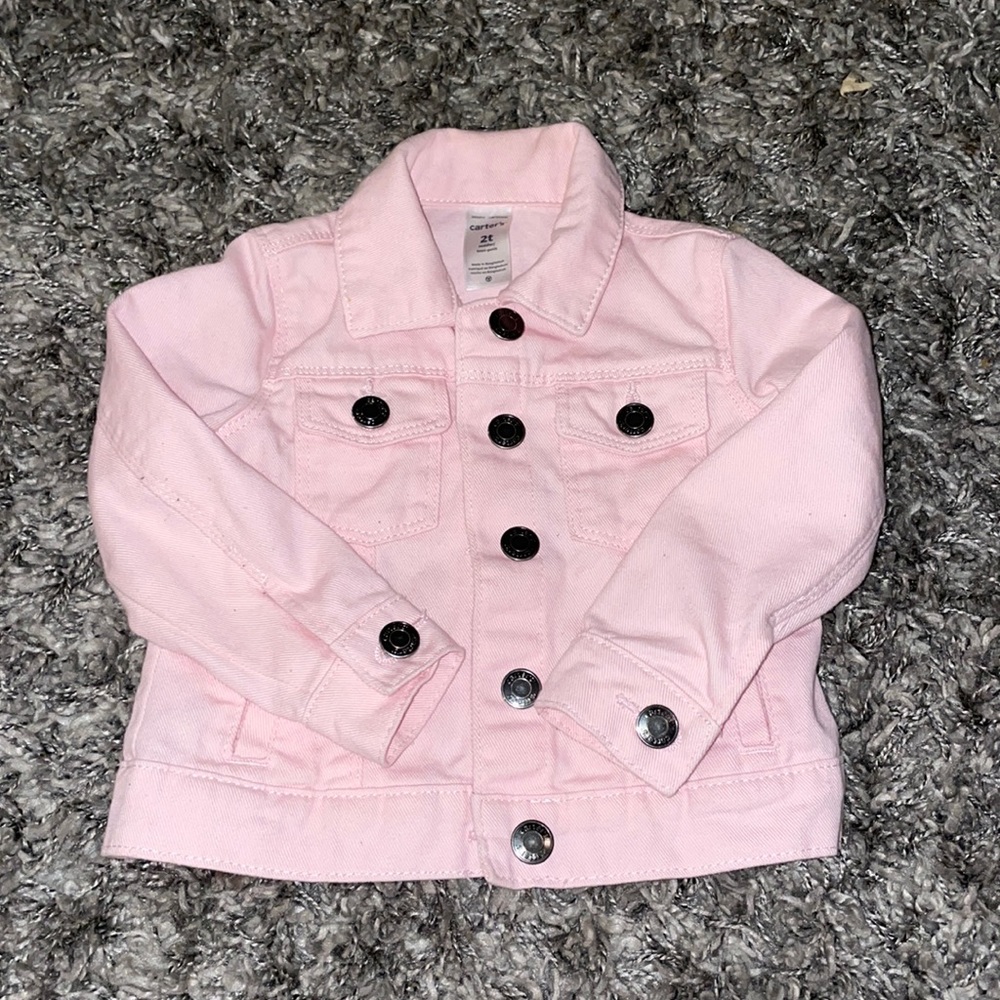 Pink denim jacket